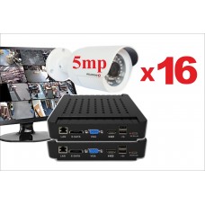 Комплект из шестнадцати уличных IP камер 5.0 mp